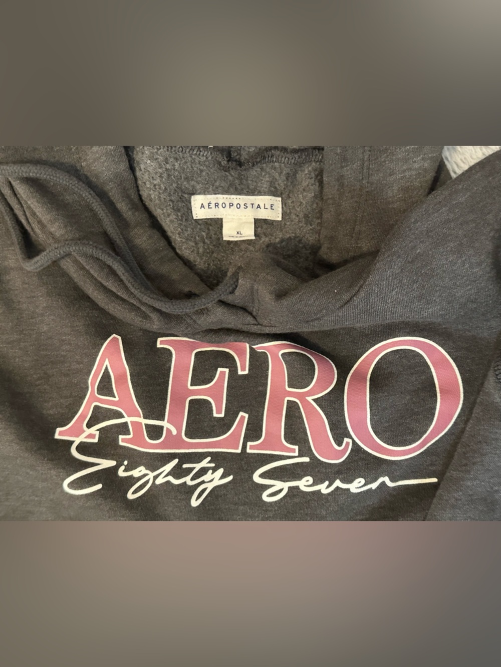 Aeropostale Dark Gray Crewneck Sweater with Maroon Logo - Picture 4 of 6
